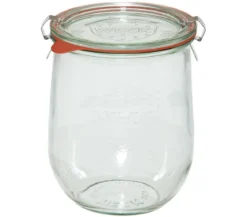Dehner WECK® Tulpenglas, 1000 ml, inkl. Einkochringe & Klammern, 4er-Set
