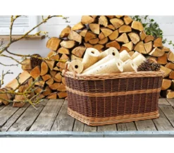 Dehner Weiden-Kaminkorb mit Jute