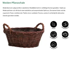 Dehner Weiden-Pflanzschale, konisch, ca. Ø30/H12 cm