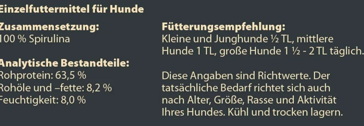 Dehner Wild Nature BARF-Ergänzungsfutter für Hunde Spirulina