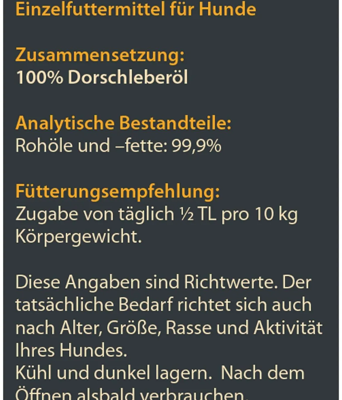 Dehner Wild Nature BARF-Ergänzungsfutter für Hunde Dorschleberöl