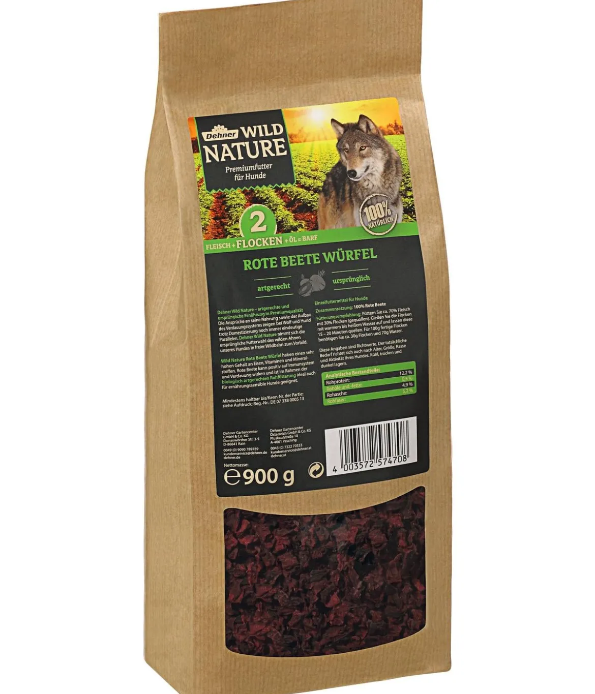 Dehner Wild Nature BARF-Ergänzungsfutter für Hunde Rote Beete Würfel