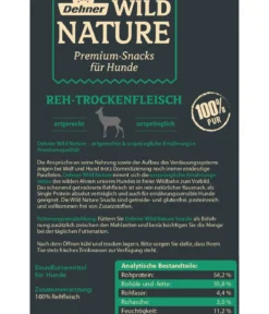 Dehner Wild Nature Hundesnack Reh-Trockenfleisch, 100 g