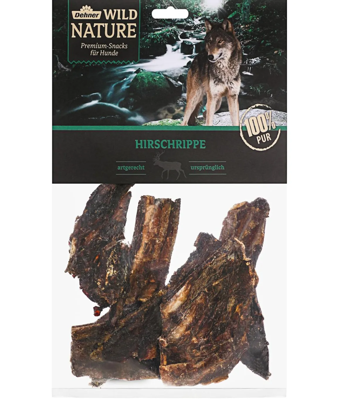 Dehner Wild Nature Hundesnack Hirschrippe, 200 g