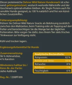 Dehner Wild Nature Hundesnack Hühnerleber & Karotte, gefriergetrocknet, 60 g