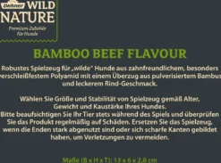Dehner Wild Nature Hundespielzeug Bamboo Beef Flavour, ca. B13/H6/T2,8 cm