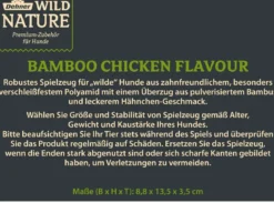 Dehner Wild Nature Hundespielzeug Bamboo Chicken Flavour, ca. B8,8/H13,5/T3,5 cm