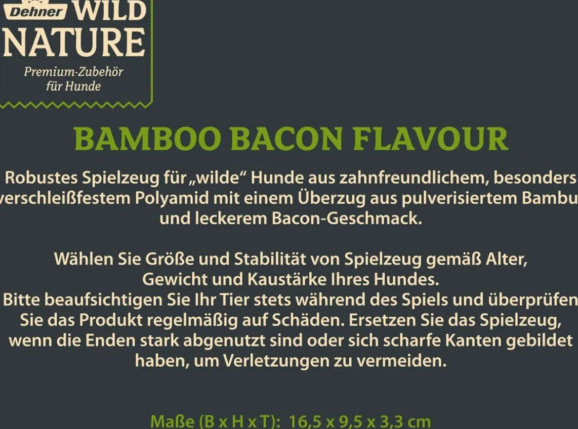 Dehner Wild Nature Hundespielzeug Bamboo Bacon Flavour, ca. B16,5/H9,5/T3,3 cm