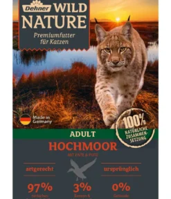 Dehner Wild Nature Nassfutter für Katzen Hochmoor Adult, Ente & Pute, 16 x 85 g