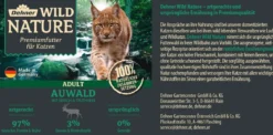 Dehner Wild Nature Nassfutter für Katzen Auwald Adult, Hirsch & Truthahn, 6 x 200 g/400 g
