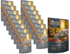 Dehner Wild Nature Nassfutter für Katzen Unterholz Senior, Wildschwein, 16 x 85 g