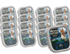 Dehner Wild Nature Nassfutter für Katzen Gebirgssee Adult, Lachs & Forelle, 16 x 100 g