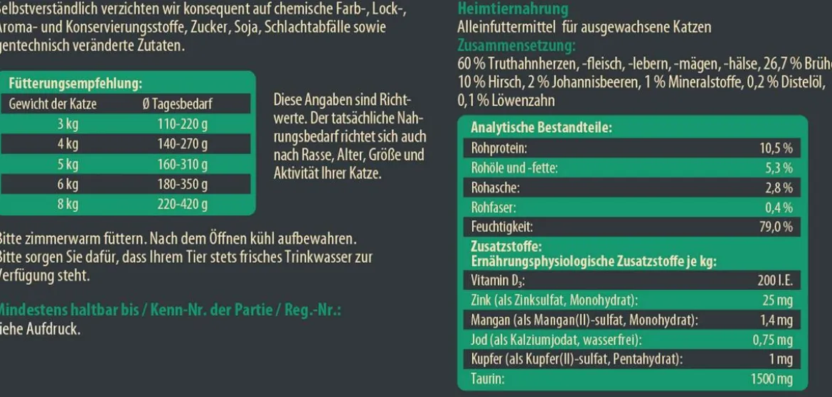 Dehner Wild Nature Nassfutter für Katzen Probier-Set, 8 x 400 g