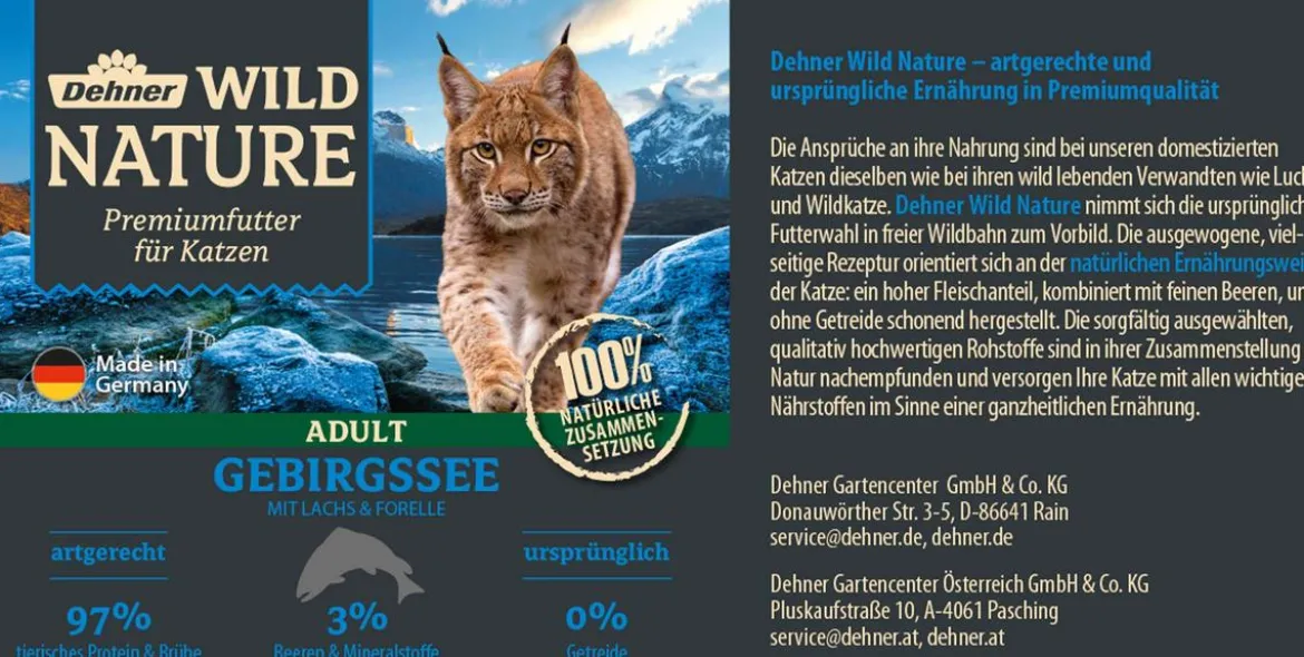 Dehner Wild Nature Nassfutter für Katzen Probier-Set, 8 x 400 g