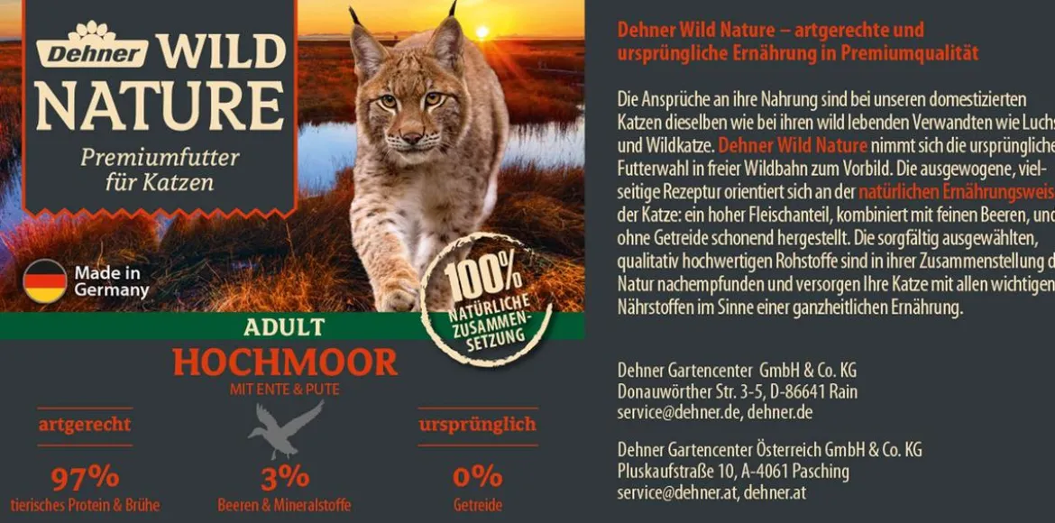 Dehner Wild Nature Nassfutter für Katzen Probier-Set, 8 x 400 g
