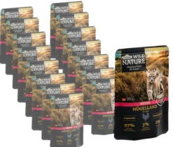 Dehner Wild Nature Nassfutter für Katzen Hügelland Kitten, Huhn, 16 x 85 g