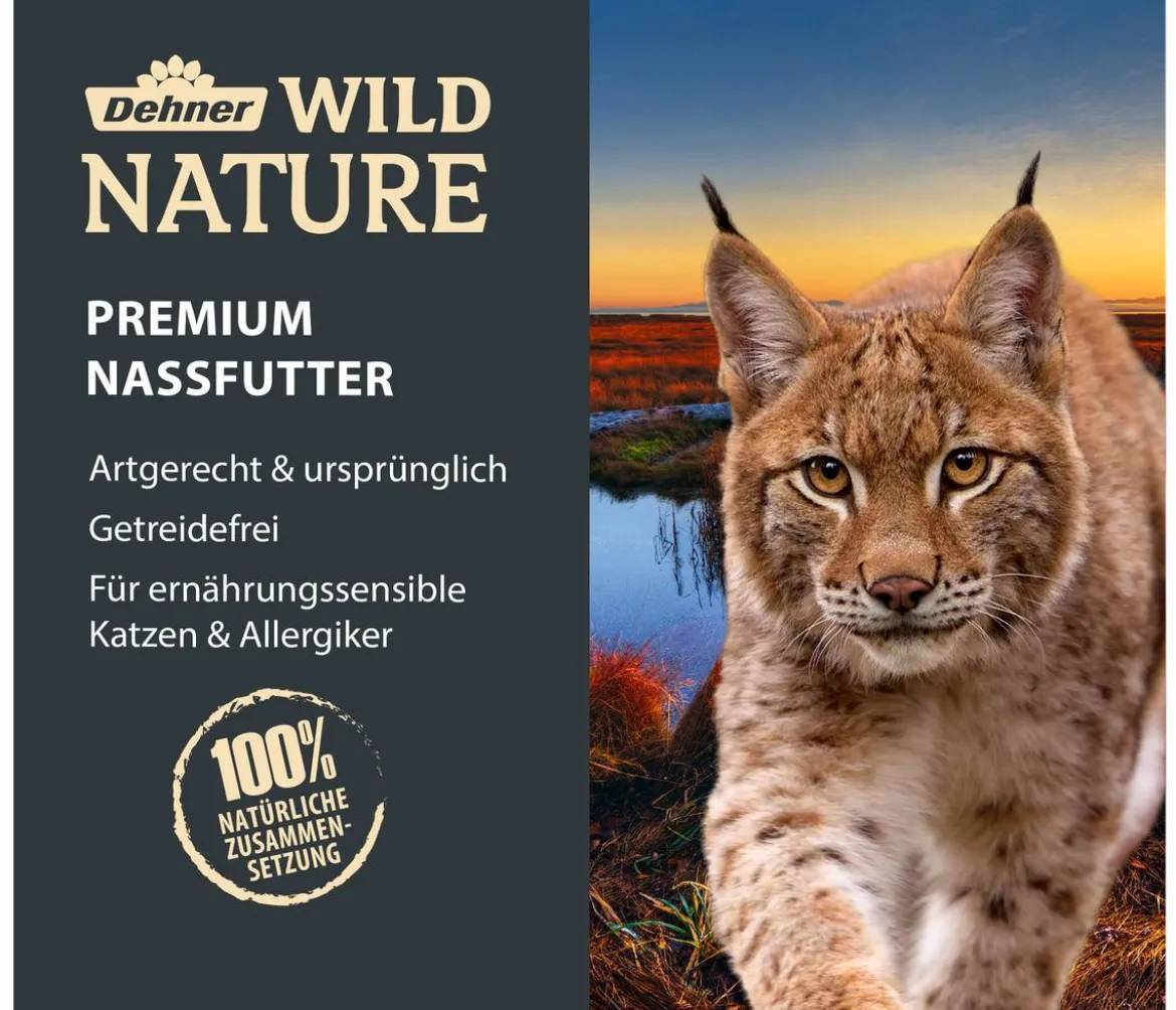 Dehner Wild Nature Nassfutter für Katzen Hügelland Kitten, Huhn, 16 x 85 g
