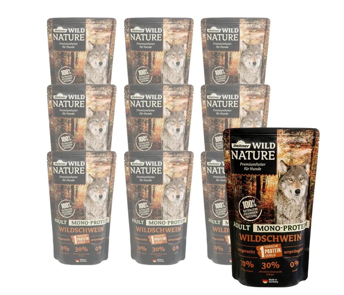 Dehner Wild Nature Nassfutter für Hunde Mono-Protein Adult, Wildschwein