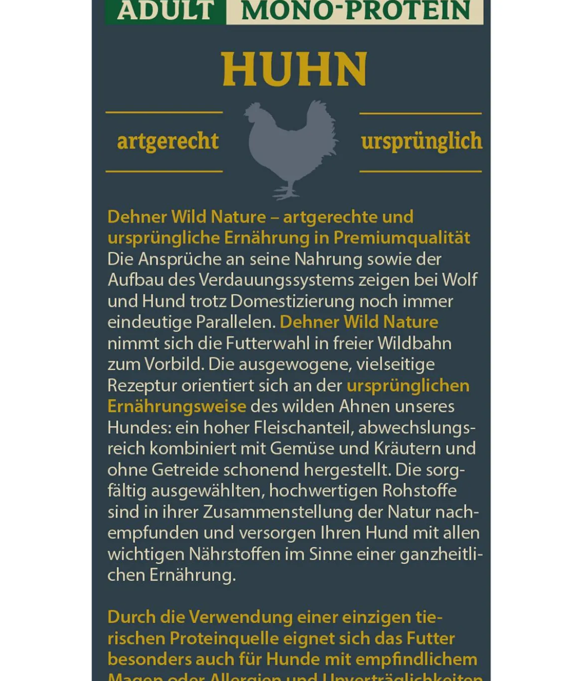 Dehner Wild Nature Nassfutter für Hunde Mono-Protein Adult, Huhn