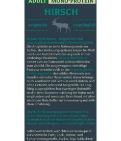 Dehner Wild Nature Nassfutter für Hunde Mono-Protein Adult, Hirsch