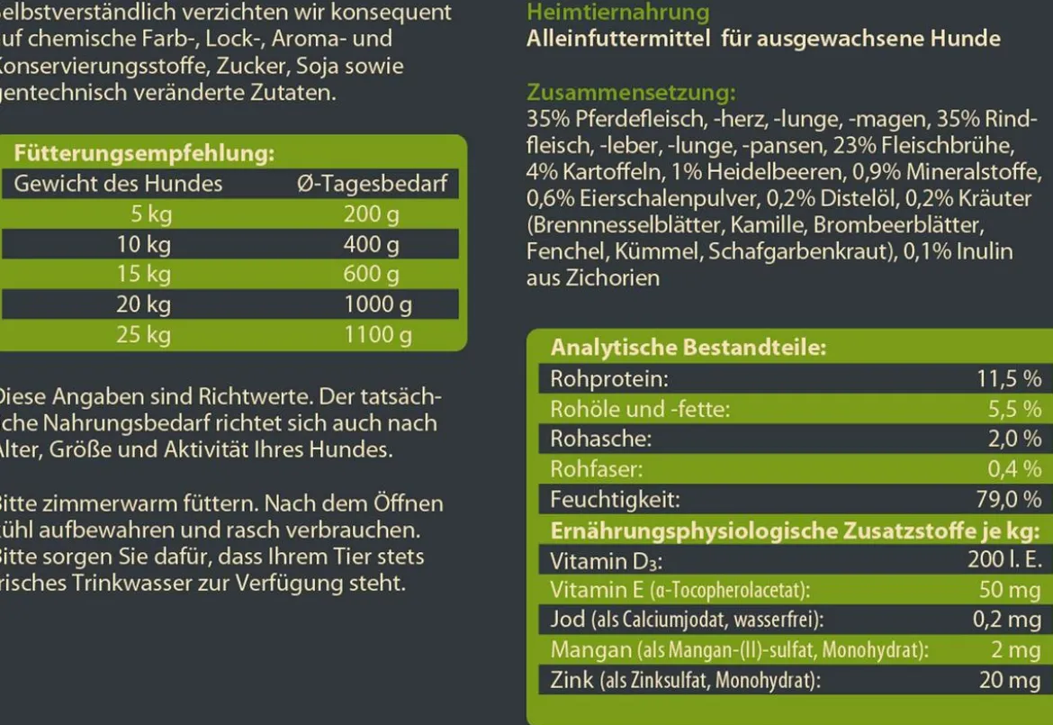 Dehner Wild Nature Nassfutter für Hunde Bergweide Adult, Pferd