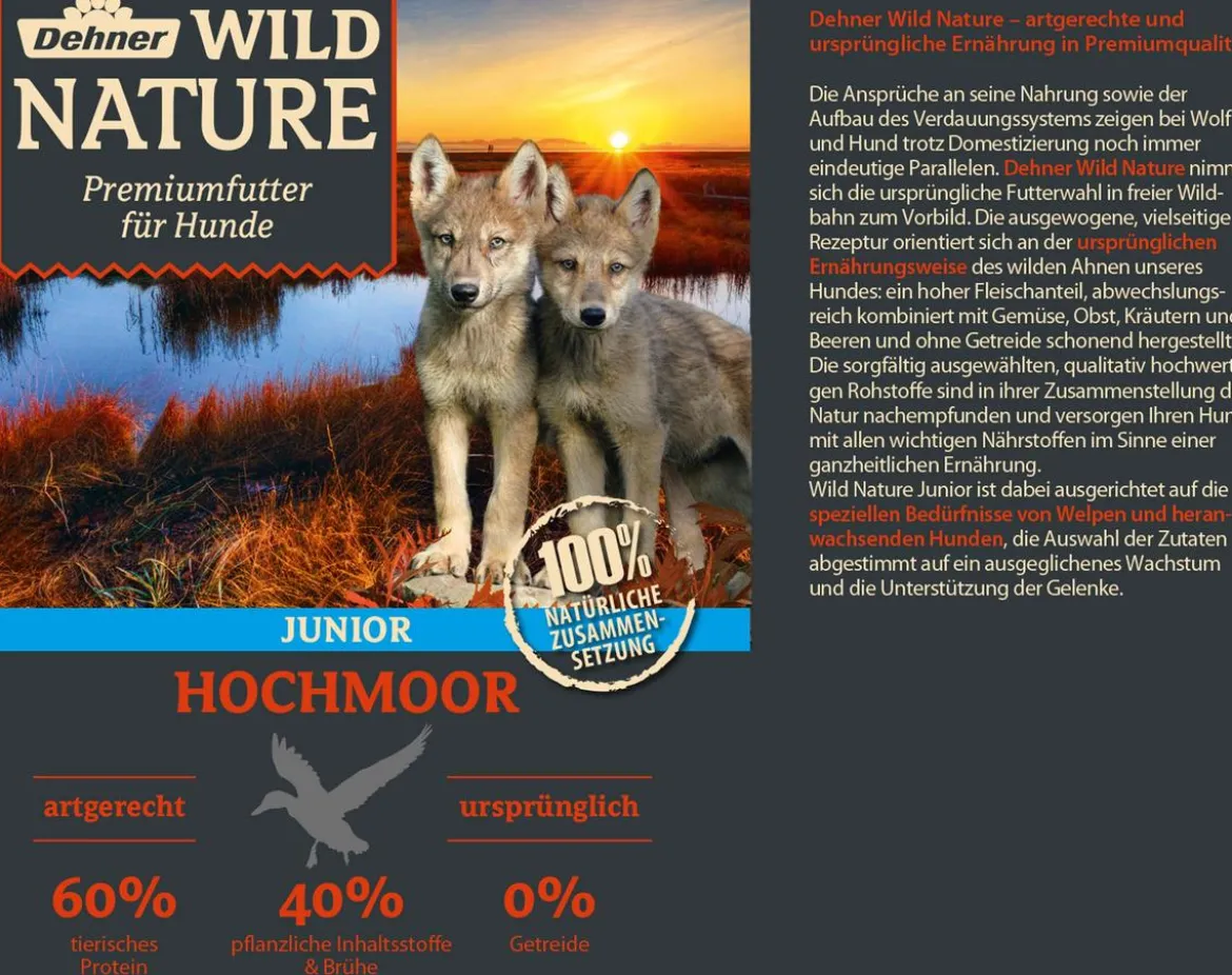 Dehner Wild Nature Nassfutter für Hunde Hochmoor Junior, Ente