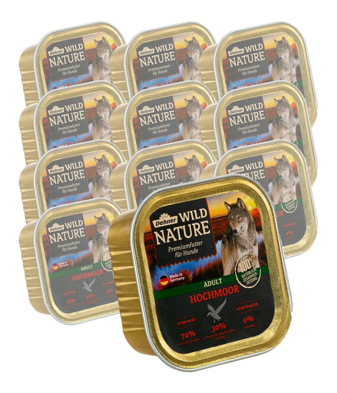 Dehner Wild Nature Nassfutter für Hunde Hochmoor Adult, 11 x 150 g