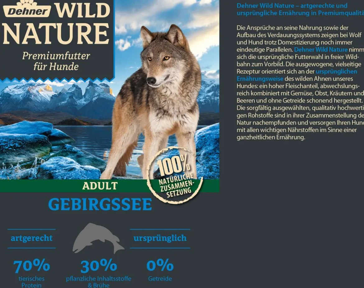 Dehner Wild Nature Nassfutter für Hunde Gebirgssee Adult, Lachs