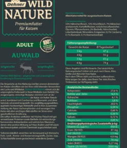Dehner Wild Nature Trockenfutter für Katzen Auwald Adult, Hirsch