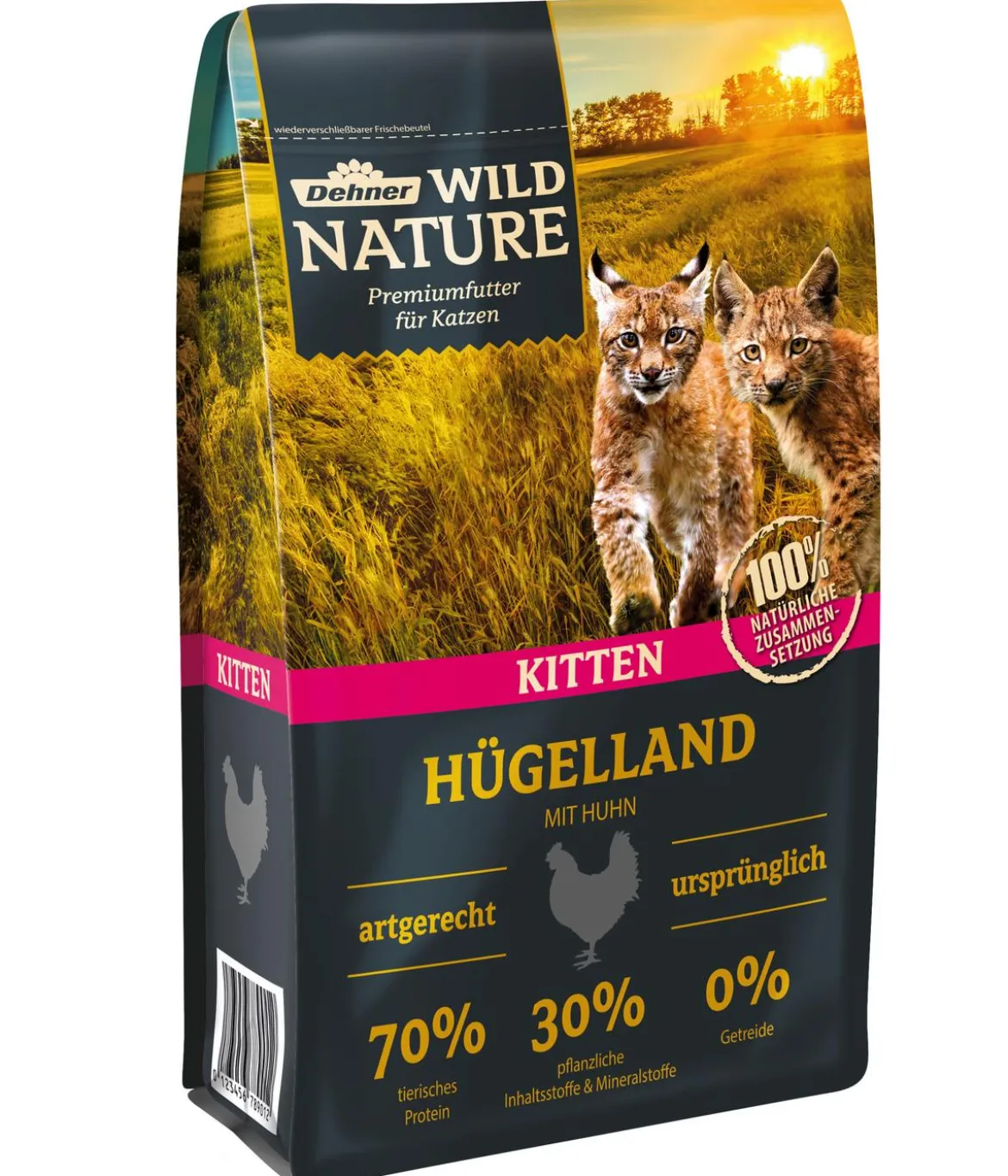 Dehner Wild Nature Trockenfutter für Katzen Hügelland Kitten, Huhn