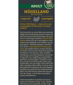 Dehner Wild Nature Trockenfutter für Hunde Hügelland Adult, Truthahn