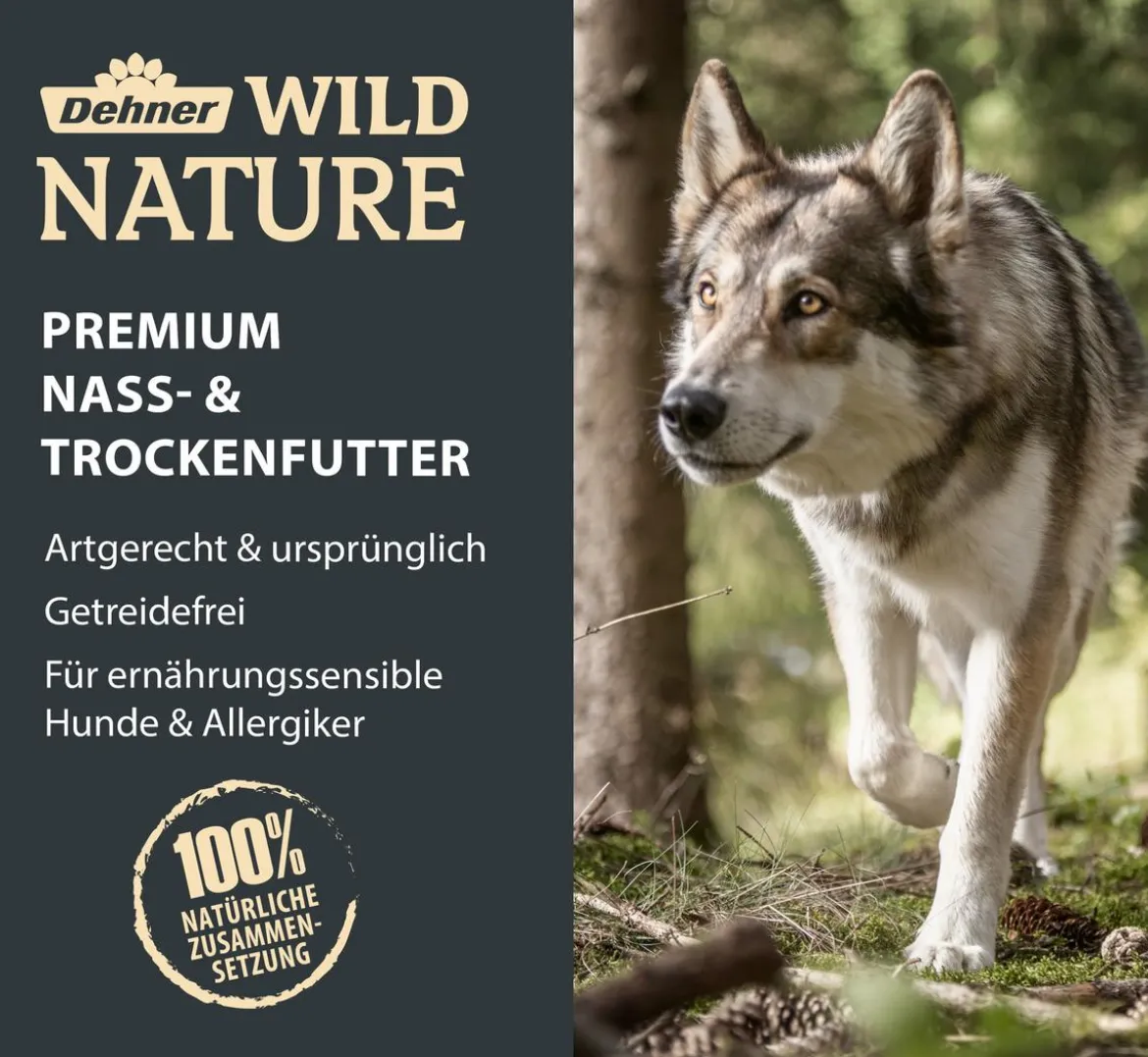 Dehner Wild Nature Trockenfutter für Hunde Bergweide Adult