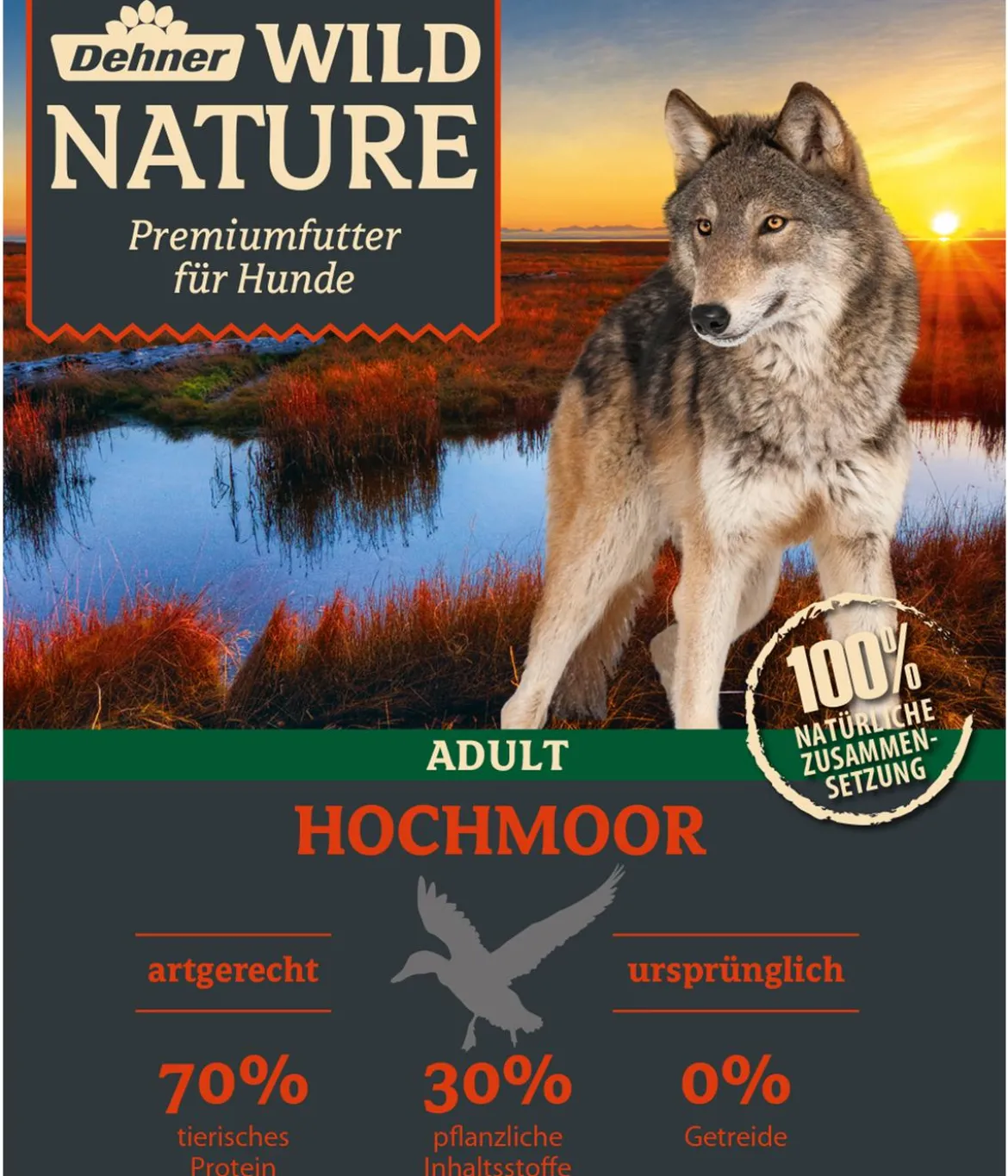 Dehner Wild Nature Trockenfutter für Hunde Hochmoor Adult