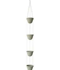 Dehner Zement-Hängetopf mit Kordel, rund, ca. H368 cm
