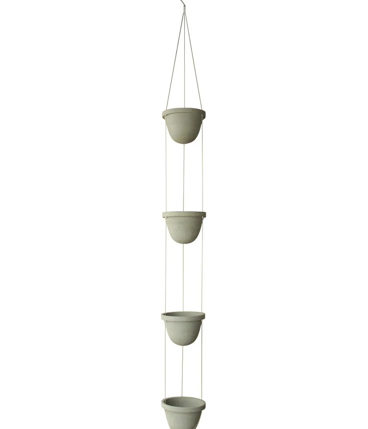 Dehner Zement-Hängetopf mit Kordel, rund, ca. H368 cm