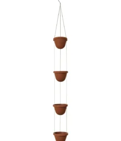 Dehner Zement-Hängetopf mit Kordel, rund, ca. H368 cm