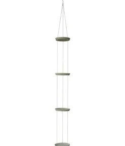 Dehner Zement-Hängeuntersetzer mit Kordel, rund, ca. H350 cm