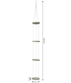 Dehner Zement-Hängeuntersetzer mit Kordel, rund, ca. H350 cm