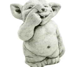 Denscho Stein-Troll Finger in der Nase, 19 x 26 x 32 cm