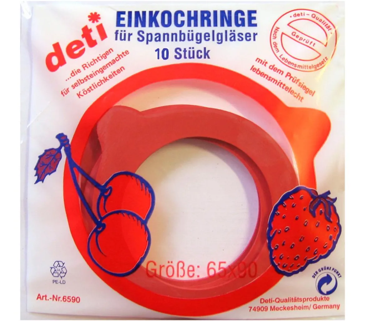 deti Einkochring für Spannbügelgläser, Ø65/90 mm, 10er-Set