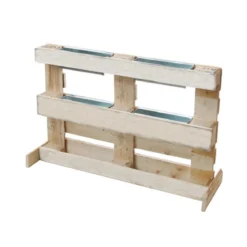 Dio Metall-Pflanzkasten verzinkt für Palettenholz-Möbel, rechteckig, silber, ca. B35,5/H12/T12,5 cm