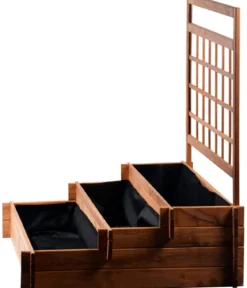 dobar Holz-Hochbeet Peru mit Rankspalier, ca. B110/H115/T88 cm