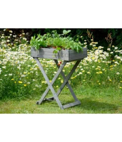 dobar Holz-Kräutertisch klappbar, ca. B58/H75/T38 cm