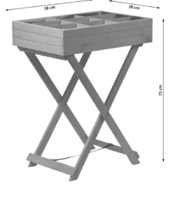 dobar Holz-Kräutertisch klappbar, ca. B58/H75/T38 cm