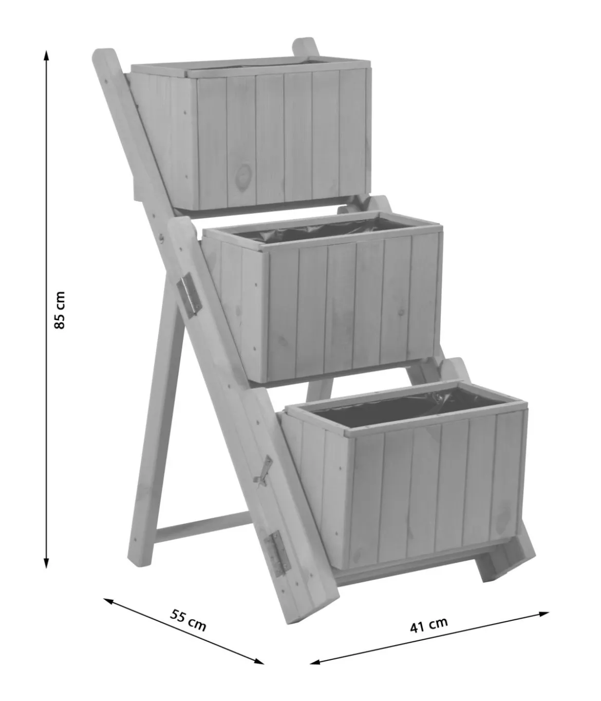 dobar Holz-Pflanztreppe klappbar, ca. B41/H85/T55 cm