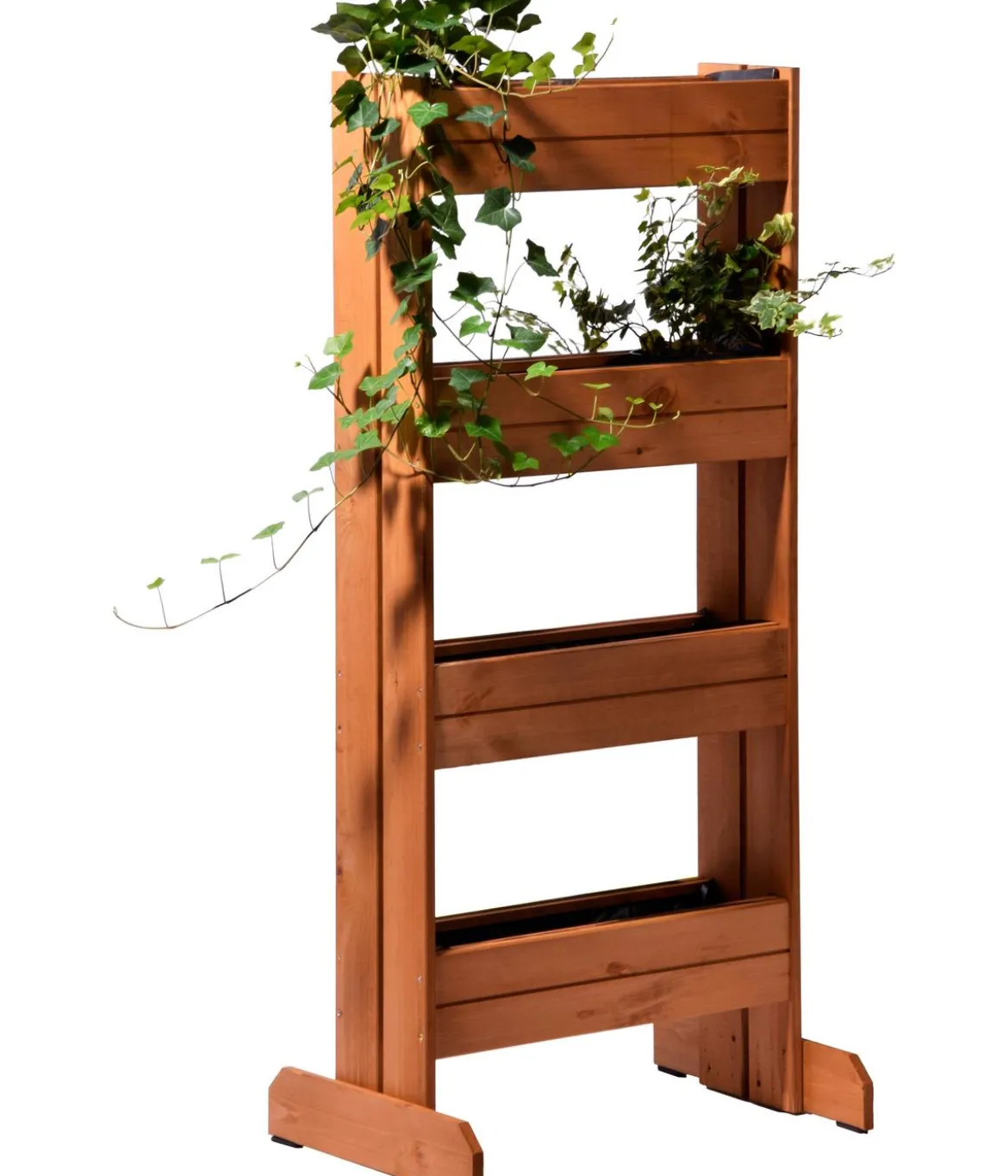 dobar Holz-Vertikalbeet mit 4 Pflanzkästen, braun, ca. B55/H125/T40 cm
