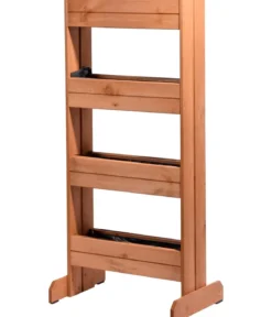 dobar Holz-Vertikalbeet mit 4 Pflanzkästen, braun, ca. B55/H125/T40 cm