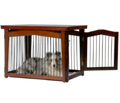 dobar® petlife Design-Hundekäfig, braun, ca. B59/H82,5/T57 cm