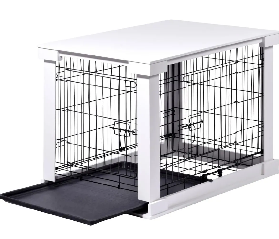 dobar® petlife Design-Hundekäfig, weiß, ca. B59/H83/T55 cm