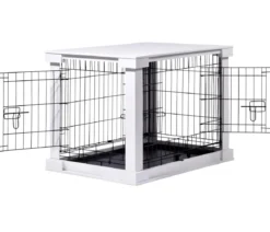 dobar® petlife Design-Hundekäfig, weiß, ca. B59/H83/T55 cm